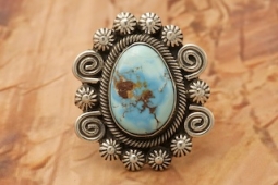 Genuine Golden Hills Turquoise Sterling Silver Ring